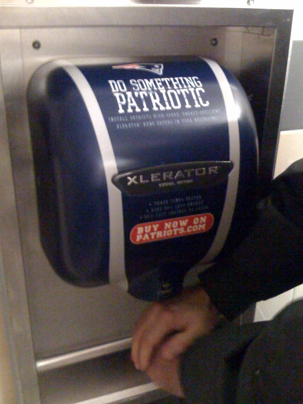 Hand-Drier with the Patriots colours for sale.