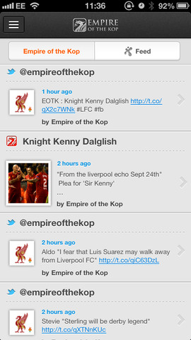 Empire of the Kop iPhone App Empire of the Kop iPhone App