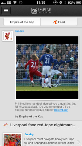 Empire of the Kop iPhone App Empire of the Kop iPhone App