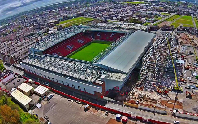 (Images) Drone captures bird’s-eye view of Anfield’s latest redevelopment works