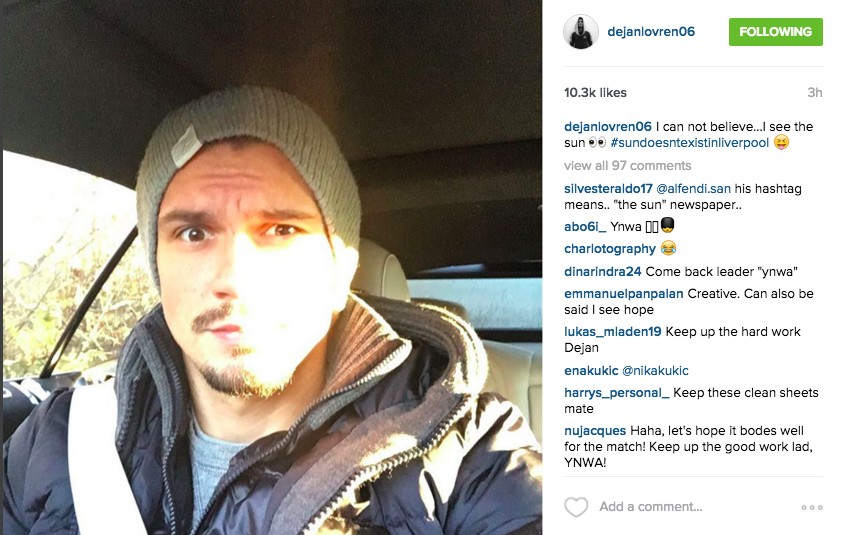 Dejan Lovren Instagram Pun Shows He S A Liverpool Lad