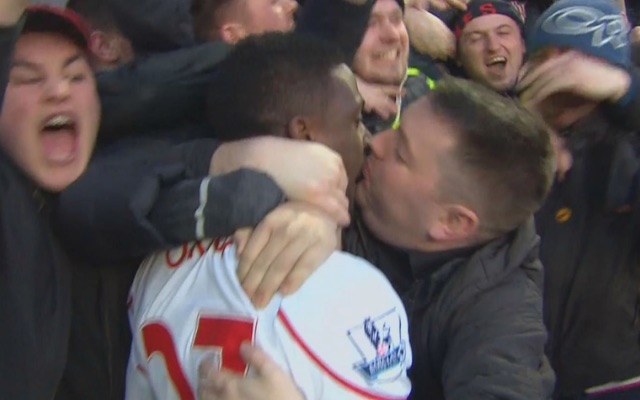Divock Origi kiss video: Liverpool striker gets Valentine’s Day lip lock celebrating goal v Aston Villa