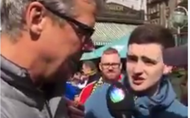 (Video) Idiot Liverpool fan lets club down with Munich joke during interview
