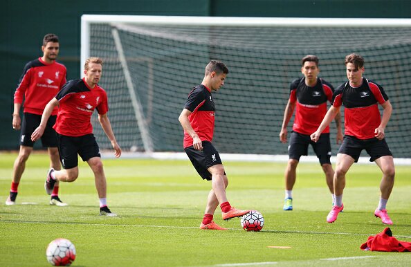 Sergi Canos during Liverpool training