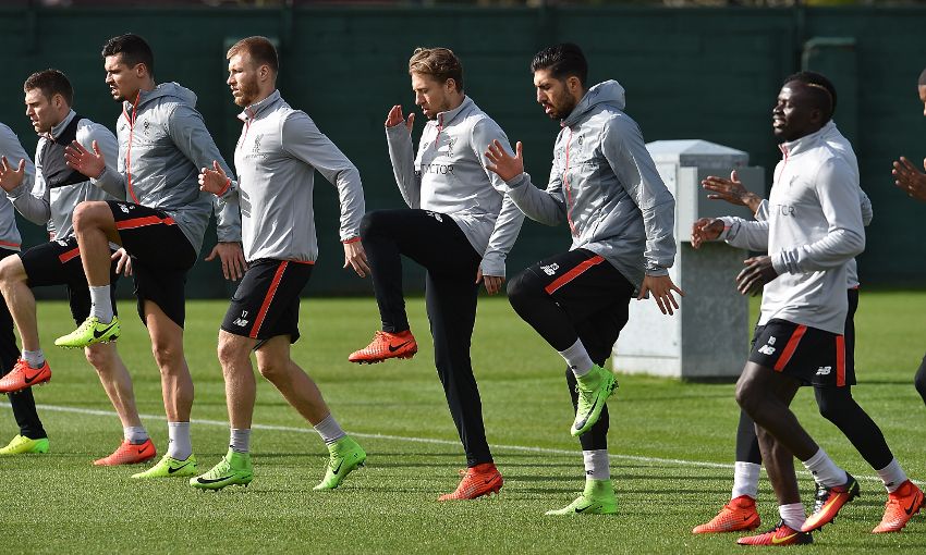 Liverpool, pre-Burnley training