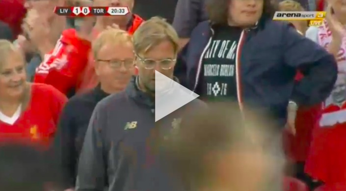 (Video) Klopp’s funny reaction to Firmino goal shows Friendly Results don’t matter