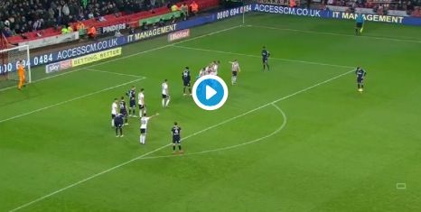 (Video) Harry Wilson scores another stunning free-kick for Derby
