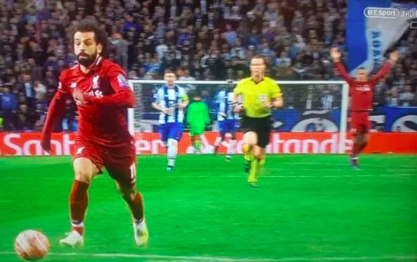 (Video) Yet again, Van Dijk celebrated early when Salah was through on goal