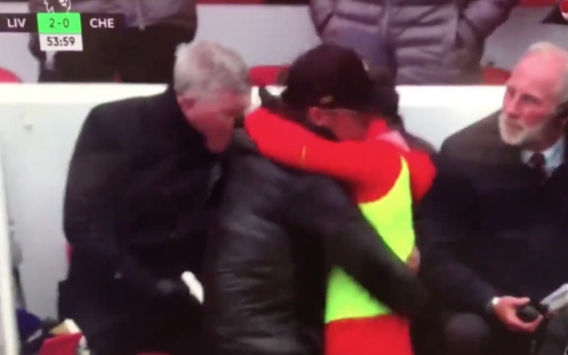 (Video) – Klopp hilariously celebrates Salah goal with Shaqiri