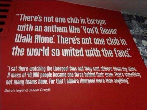 Dutch legend Johan Cruyff on the power of the Liverpool fanbase. 