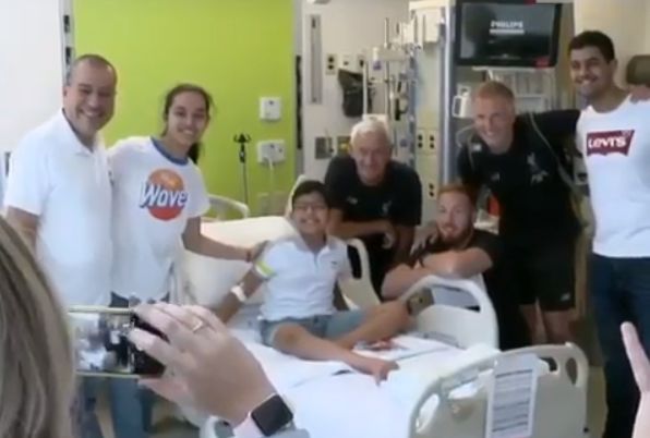 (Video) Liverpool legend shares heartwarming clip from US hospital