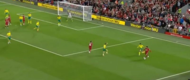 (Video) Incredible Salah back-heel which should give LFC their fifth goal v. Norwich