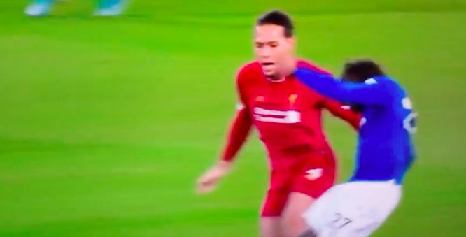 (Video) Van Dijk uses playground technique & screams at Kean to put him off key Everton chance
