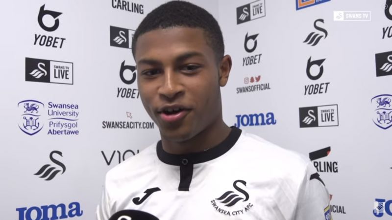 (Video) Rhian Brewster buzzing to have scored his first professional goal with Swansea