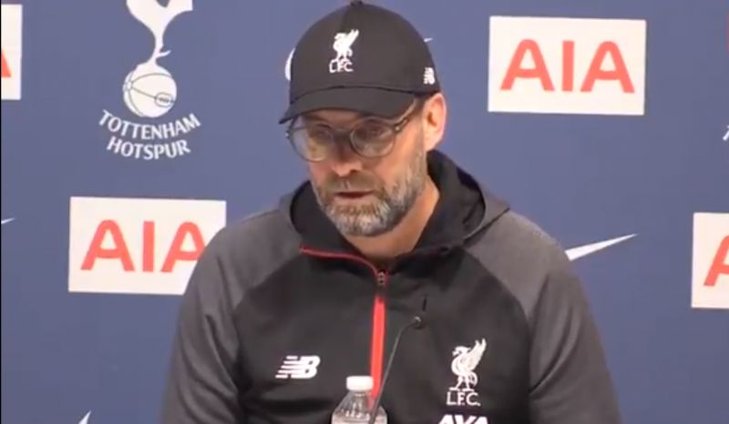 (Video) Klopp asked about LFC’s incredible PL form; ends up complimenting Spurs
