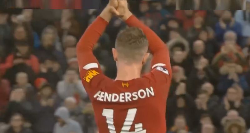 (Video) Anfield unleashes primeval roar of victory as Jordan Henderson is subbed off