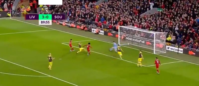 (Video) Salah scores scruffy goal as LFC go 4-0 up v. Saints & Firmino bags hat-trick of assists