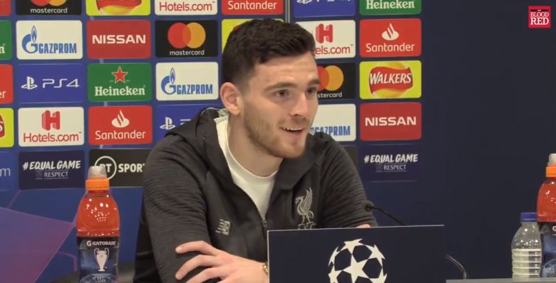 (Video) Robertson grins when asked if he watched Man United beat City
