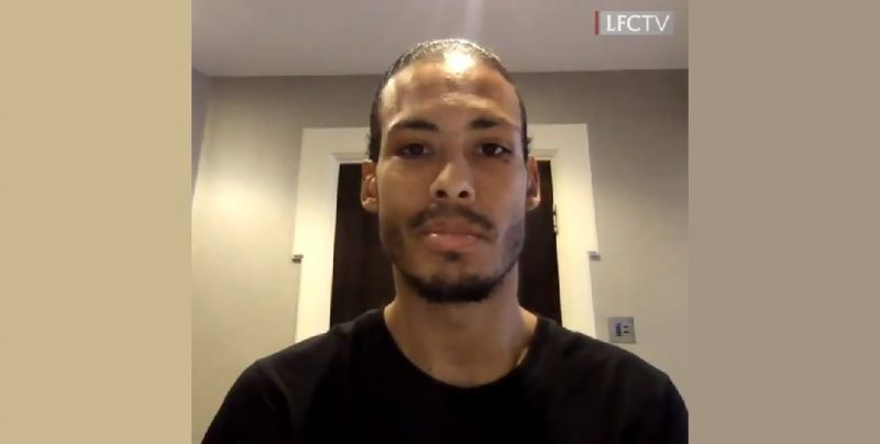 (Video) A bearded Virgil van Dijk urges fans to “stay put and wait”