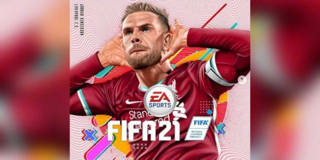 Jordan Henderson features on FIFA 21 cover in Nike Liverpool kit in cool mockup