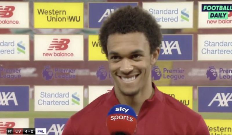 Video) Watch Trent's face when he tries to give a serious answer about the  title not being won yet...