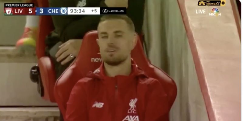 (Video) Jordan Henderson practises kissing the PL trophy in Anfield stands at FT
