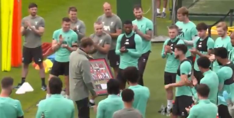 (Video) Lallana given emotional send-off at Melwood and is presented with parting gift