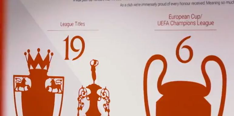 (Video) Both Champions walls at LFC have been updated after Premier League trophy lift
