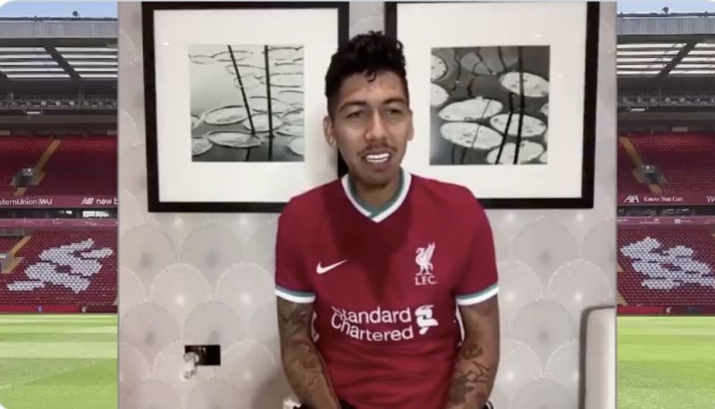 (Video) Firmino shares clip of him & his wife absolutely buzzing after Liverpool win