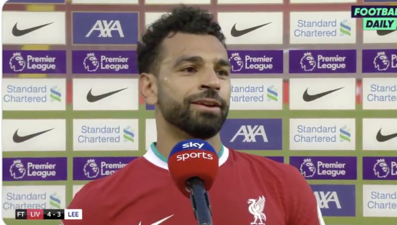 (Video) ‘Pressure? I’ve scored one in CL Final’ Mo Salah bosses post-match interview after MOTM performance