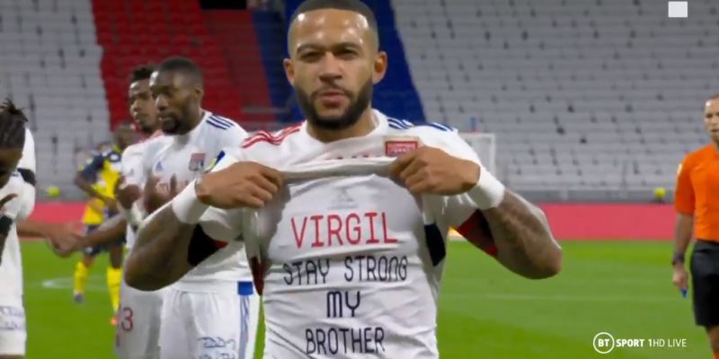 (Video) Memphis Depay’s classy public display of support for LFC star Virgil van Dijk