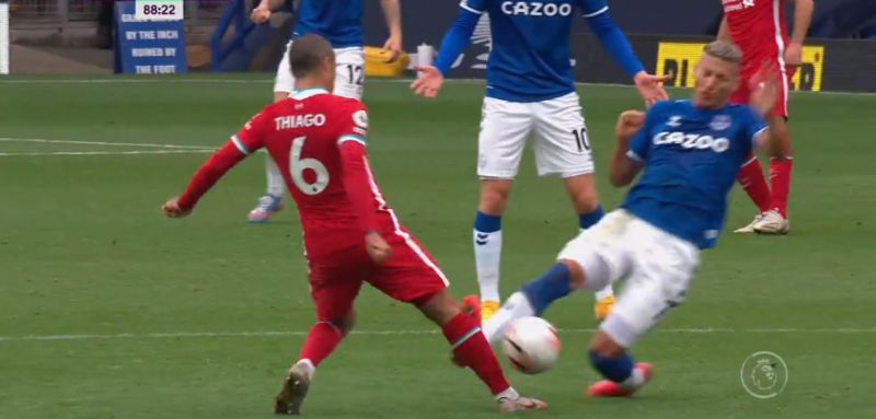 (Video) Richarlison’s horrific tackle on Thiago that got him sent off
