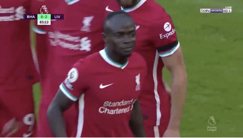 (Video) Sadio Mane scores but VAR disallows 2nd Liverpool goal v Brighton