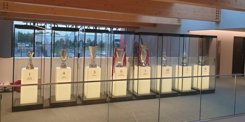 (Photo) Liverpool show off incredible trophy haul with new cabinets at Kirkby training ground