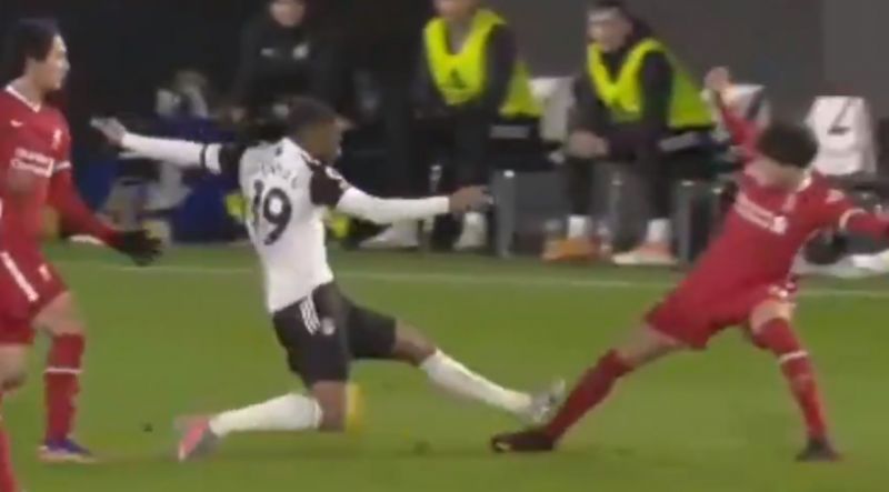 (Video) Lookman escapes red after horrific studs-up challenge on Neco Williams