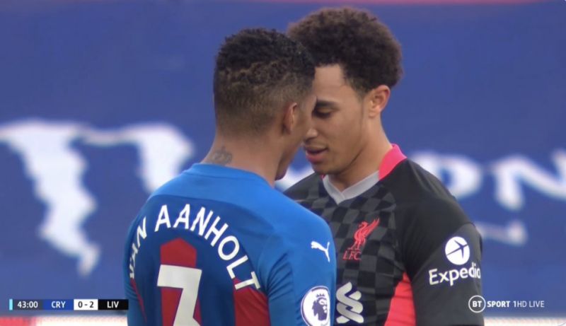 (Video) Van Aanholt gets in Trent’s face, but LFC man smirks off the bait before his side score seconds later
