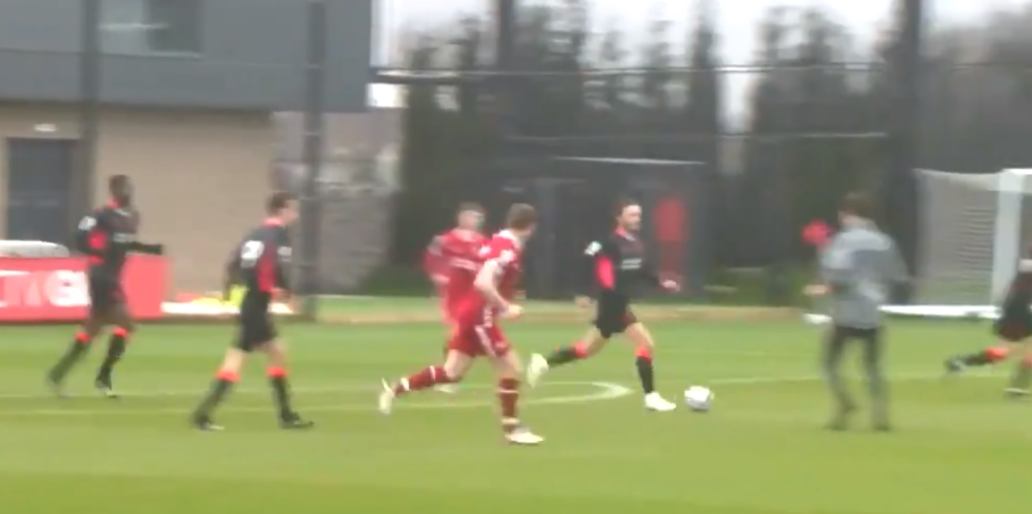 (Video) Winter signing Ben Davies spotted in Liverpool kit kicking a ball in training ground match