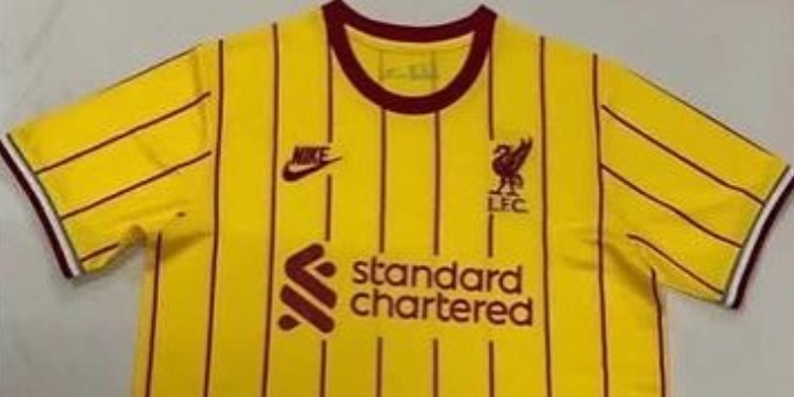 (Image) Potential Liverpool Nike yellow away kit for 2021/22 leaked; inspired by classic Crown Paints shirt