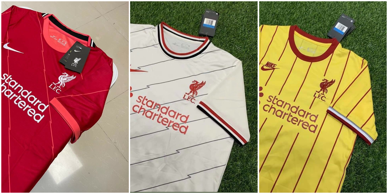 (Image) All three potential Liverpool Nike kits leaked on Twitter; new white jersey included