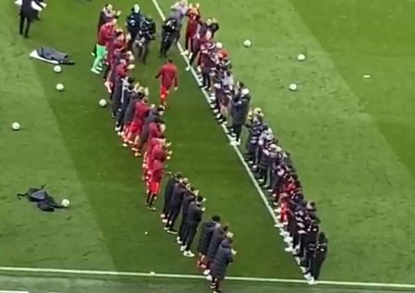 (Video) Liverpool squad and staff hand Gini Wijnaldum a guard of honour as Anfield roars his song
