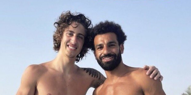 (Photo) Liverpool star Mo Salah pictured on holiday with Portuguese hot-shot