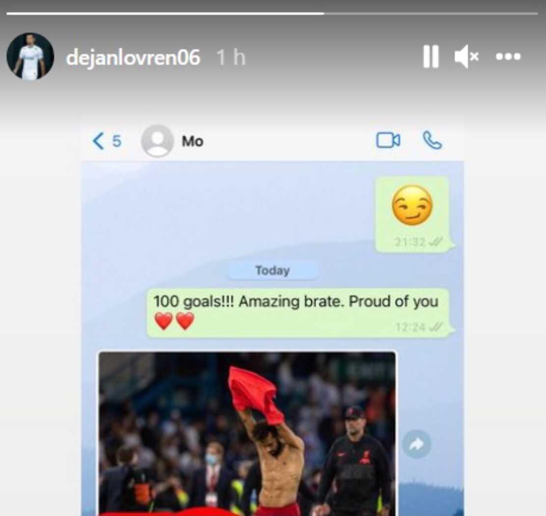 ‘CR7 or MS?’ – Lovren shares text conversation with Salah after Liverpool attacker scores 100th PL goal for Reds