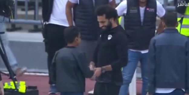 (Video) Mo Salah graciously greets band ahead of World Cup qualifier against Gabon