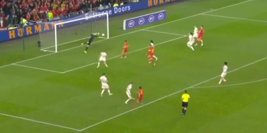 (Video) Neco Williams’ Man of the Match display for Wales encapsulated in right footed effort on goal