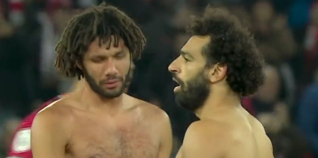 (Video) Egyptian teammates Mo Salah and Mohamed Elneny swap shirts following Liverpool’s 4-0 victory