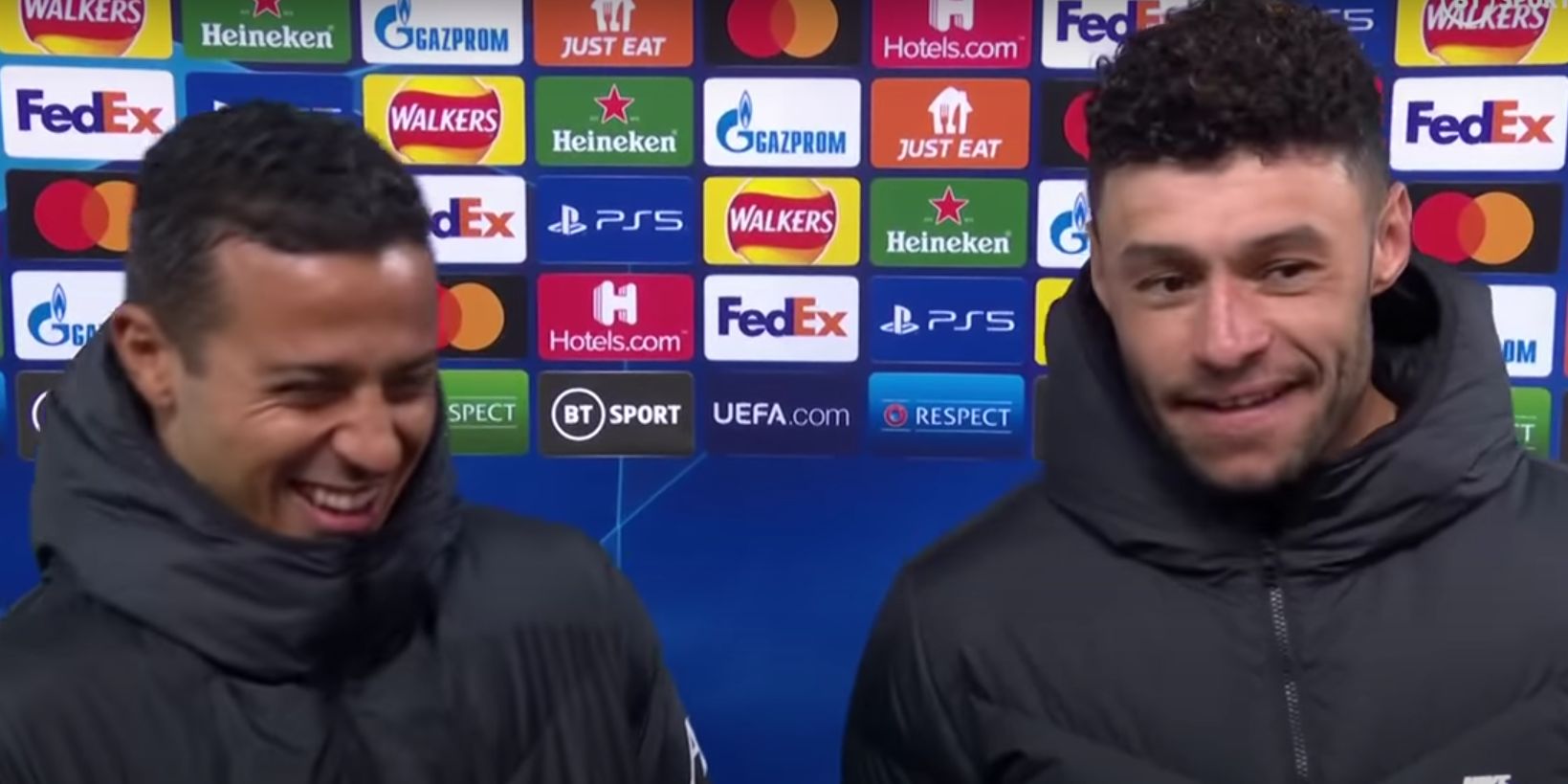 (Video) “It’s alright for some isn’t it” – Alex Oxlade-Chamberlain can’t believe Thiago’s response to question after Porto victory