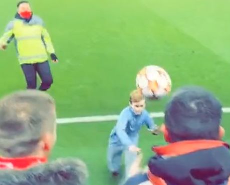 (Video) Watch young Liverpool fan evade stewards after grabbing UCL ball