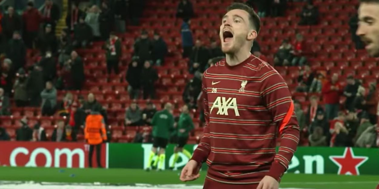 (Video) Watch Andy Robertson in fits of laughter with on-pitch rondo in behind-the-scenes video