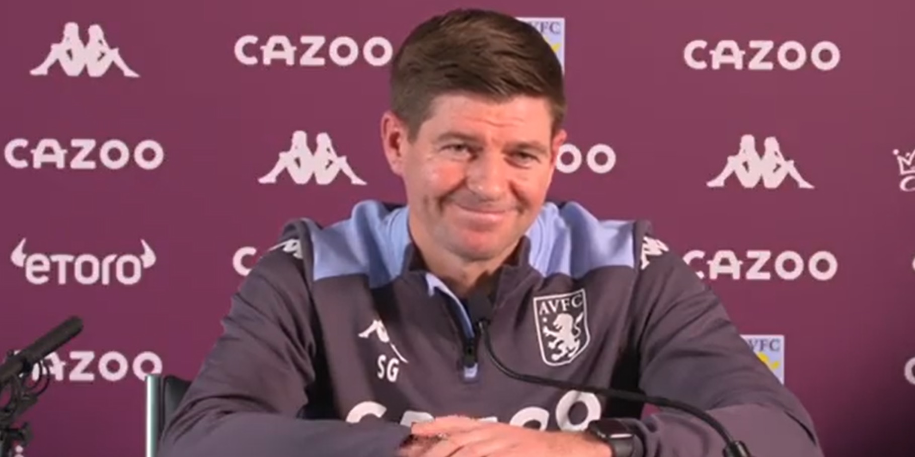 (Video) Steven Gerrard’s cool response to reporter hoping to divulge Villa dressing room secrets