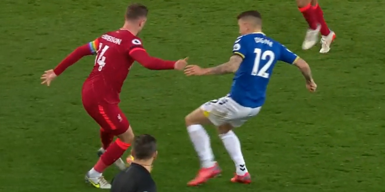(Video) Watch Henderson nutmeg Everton star in Liverpool’s 4-1 humbling of city rivals